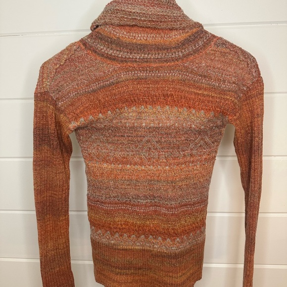 Free People Multicolor Tribal Cowl Neck Sweater - PTP 13.5 - Picture 5 of 11